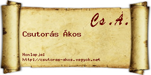 Csutorás Ákos névjegykártya