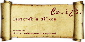 Csutorás Ákos névjegykártya